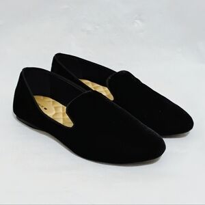 Women's Birdies The Starling Black Velvet Slip On Loafer Flat Shoes Size 10